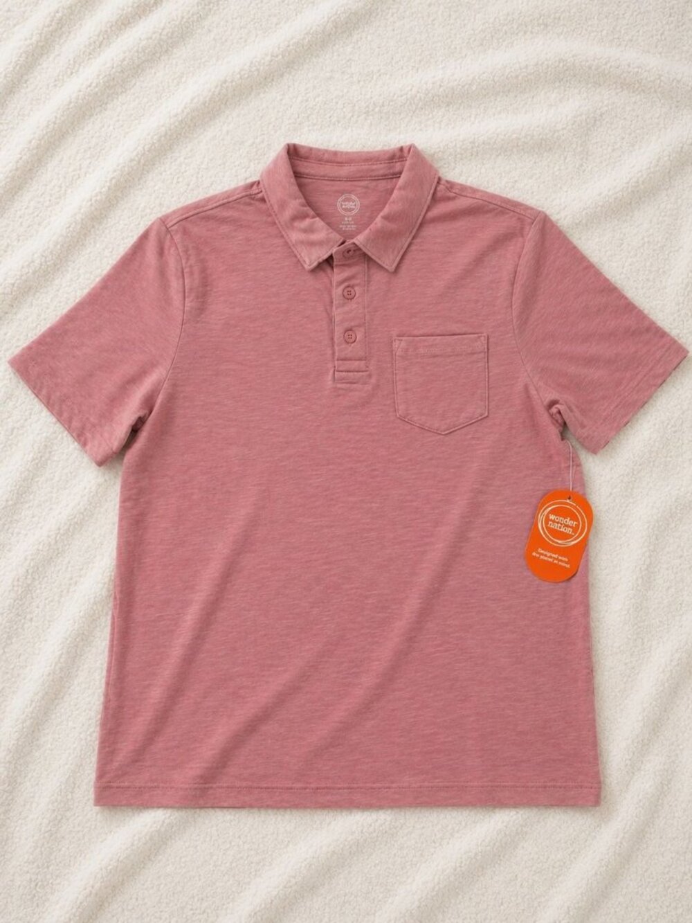 Boys Short Sleeve Fashion Polo Shirt – Size Medium (8) NWT Wonder Nation